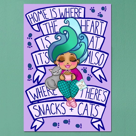 Cats and Snacks print