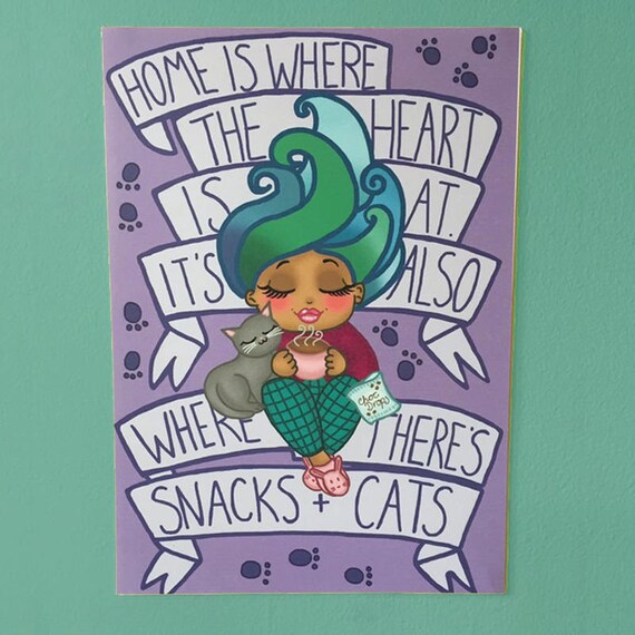 Cats and Snacks print