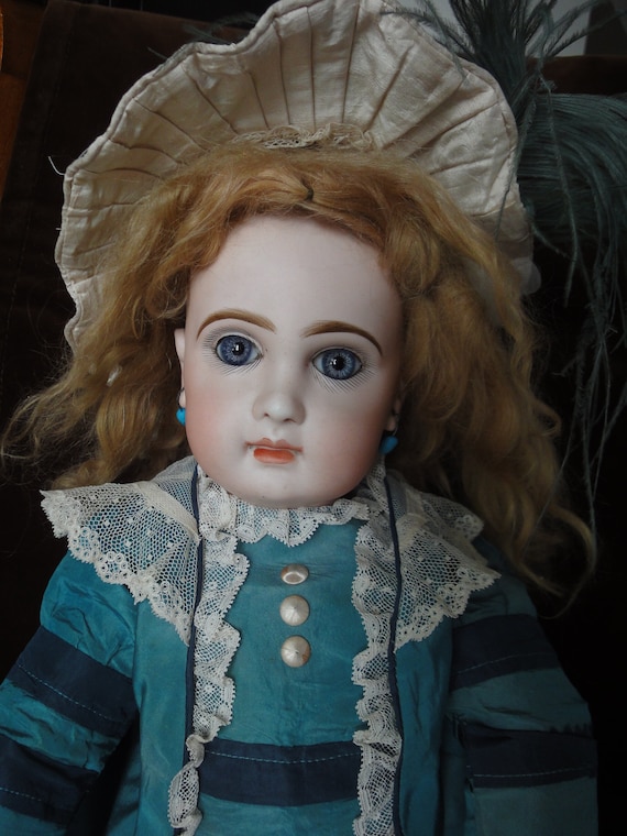Poupée Ancienne Simon & Halbig 1160, Tête Bisque Bouche Fermée, Robe D'époque, Allemagne 1900