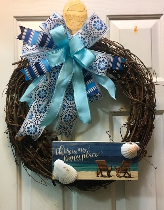 Coastal Front Door Wreath Coastal Wreath Coastal Decor Beach Wreath Beach Decor Home Decor Front Door Decor Coastal Decor