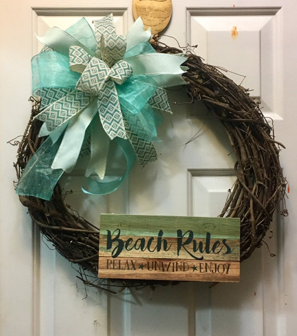 Coastal Wreath Coastal Front Door Decor Coastal Front Door Etsy
