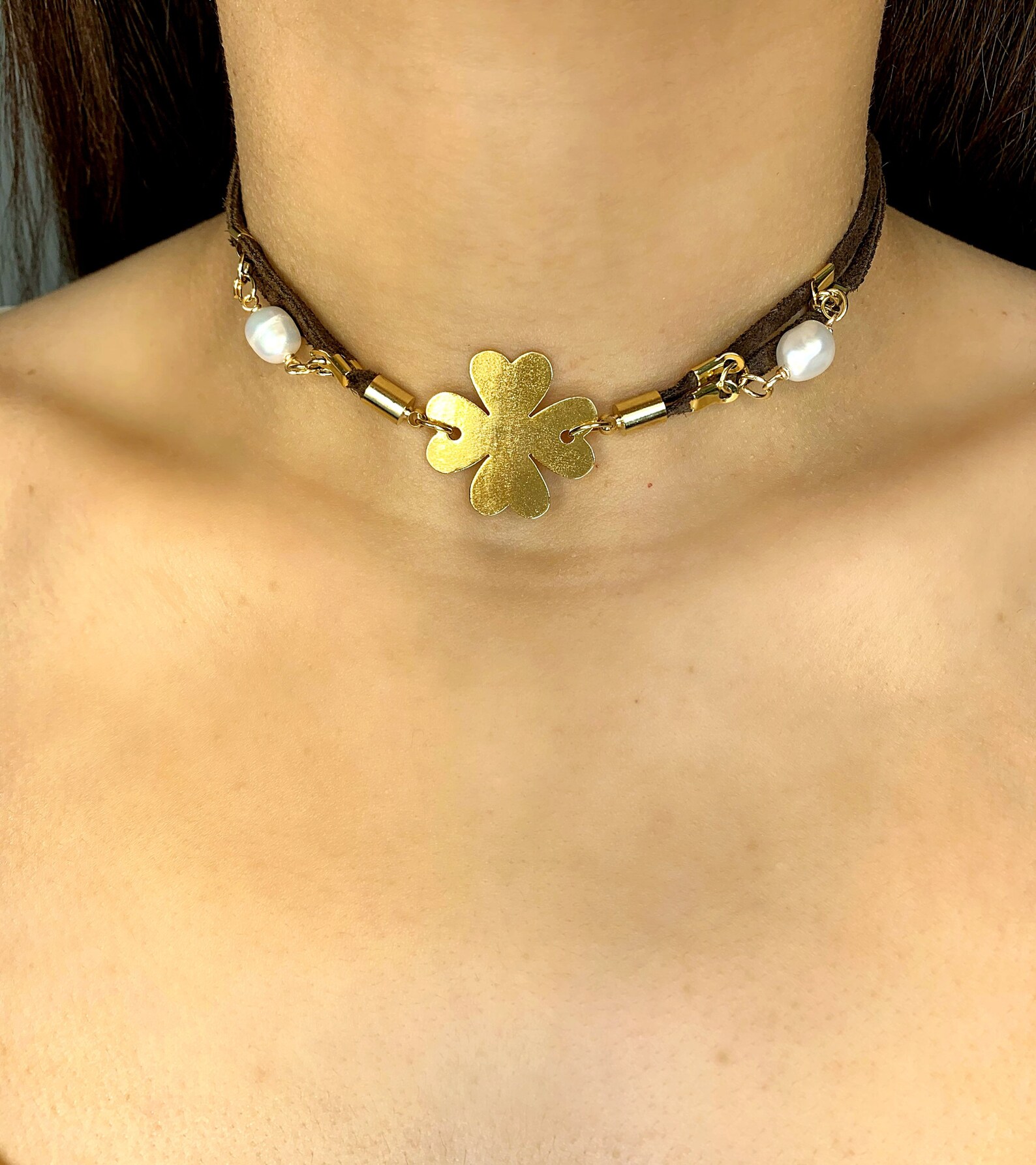 Lucky Charm Choker and Gold Necklace Etsy Sweden