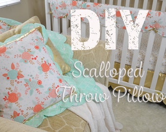 Scalloped Throw Pillow Pattern- PDF- With FREE Video Tutorial