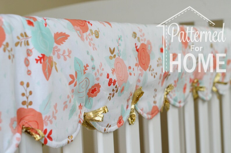 3 Piece Nursery Set Sewing Patterns Scalloped Crib Rail Etsy