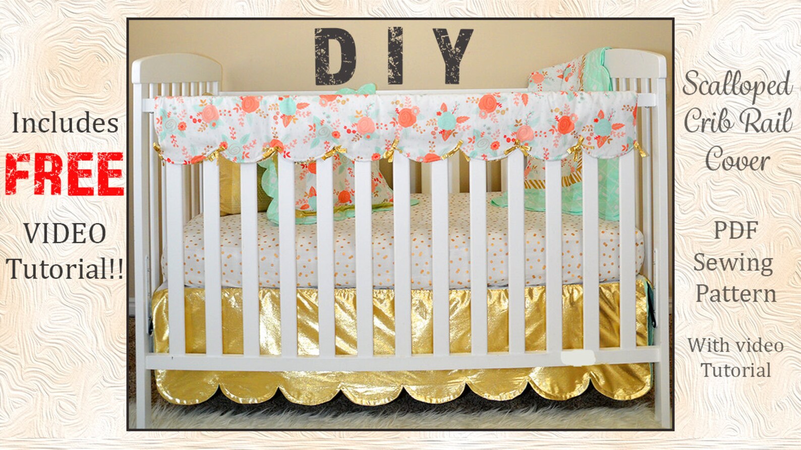 Scalloped Crib Rail Cover PDF Sewing Pattern With VIDEO Etsy