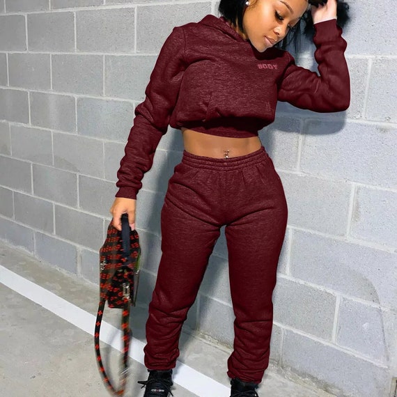 Women Fall Midriff Jogging Suits Etsy UK