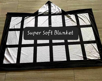 10/20 Panel 100% Polyester Super Soft Sublimation Hooded Blanket. RTS!!!!