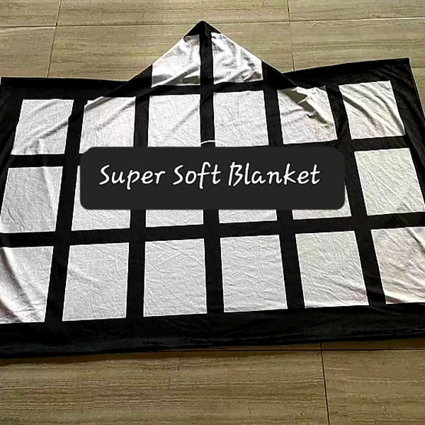 10/20 Panel 100% Polyester Super Soft Sublimation Hooded Blanket. RTS!!!!