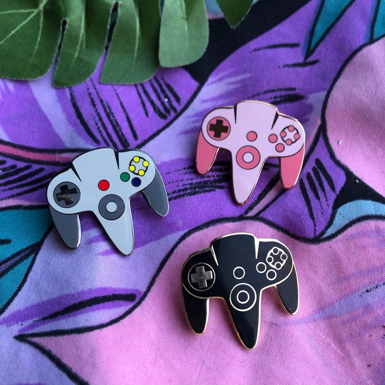 N64 Controller Hard Enamel Pin Retro Nintendo Lapel Pin Etsy