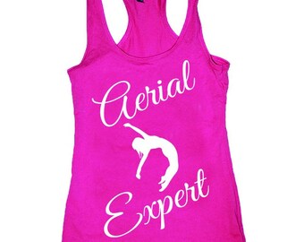 Luchtfitness tanktop met expert paaldans en katoenmix. Luchtfoto zijde. Luchtyogatanktop. Kleding voor paaldansen. Paalkleding. Antenne hoepel.