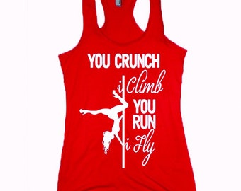 Camiseta sin mangas de pole dance Tú crujiste y subo camiseta sin mangas de mezcla de algodón. Traje aéreo. Tanque de yoga aéreo. Ropa de pole dance. Desgaste de postes. Aro aéreo.