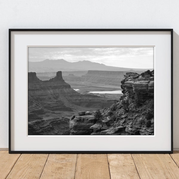 Black and White Landscape Photography, Utah print, state park Moab