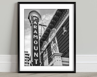 Paramount Theatre Print: Black and White Art Deco Austin Photography