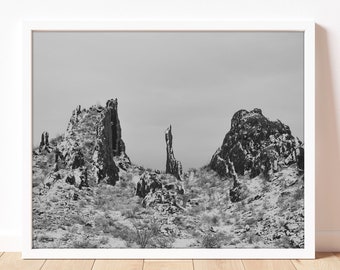 West Texas print, black and white snowy landscape print, west Texas photography, Terlingua wall art