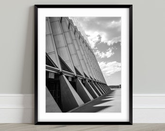 Colorado Springs wall art, Air Force Cadet Chapel print, Air Force Academy, Colorado photography, black and white architecture photography