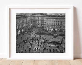 Milan photography, Italian piazza photo, Duomo print, Italy wall art, fine art cityscape