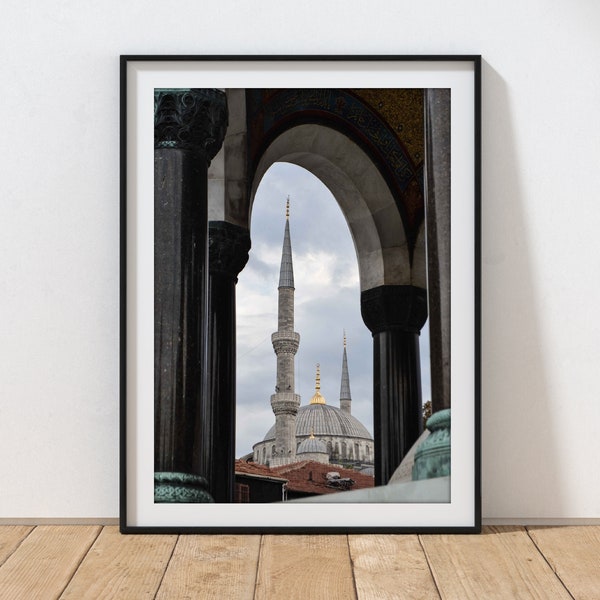 Istanbul wall art, Blue Mosque print, Turkish wall art, que, Istanbul photography, Sultanahmet Mosque, architectural print