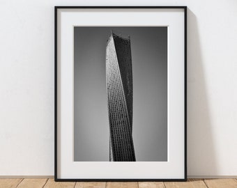 Dubai photography, black and white architecture print, Cayan tower, skyscraper wall art, modern architecture wall print, Dubai print, UAE