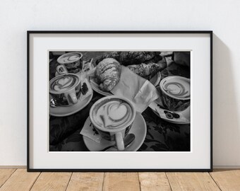 Italian café photography, black and white kitchen print, coffee wall art