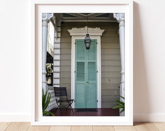 French Quarter door print, mint green door photo, New Orleans photography, gift for New Orleans lover, Louisiana wall art, pastel door