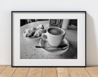 Cafe du Monde Print: New Orleans Coffee, Beignets, Black and White Photography