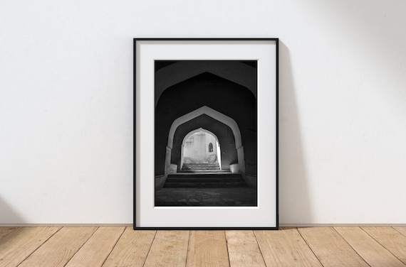 black and white architectural photography, Oman wall art, Middle East print