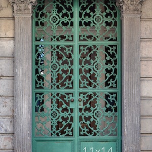 French Quarter door print, New Orleans photography, mint green door photo, Louisiana wall art 11x14 inches