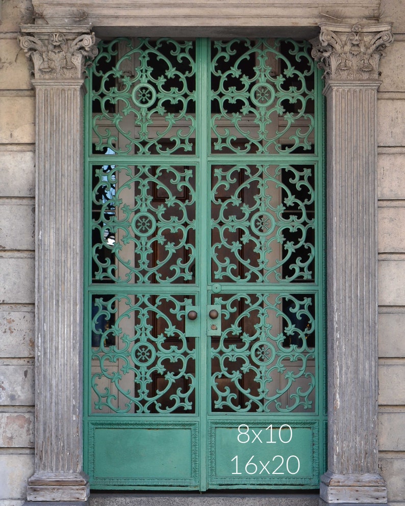 French Quarter door print, New Orleans photography, mint green door photo, Louisiana wall art image 4