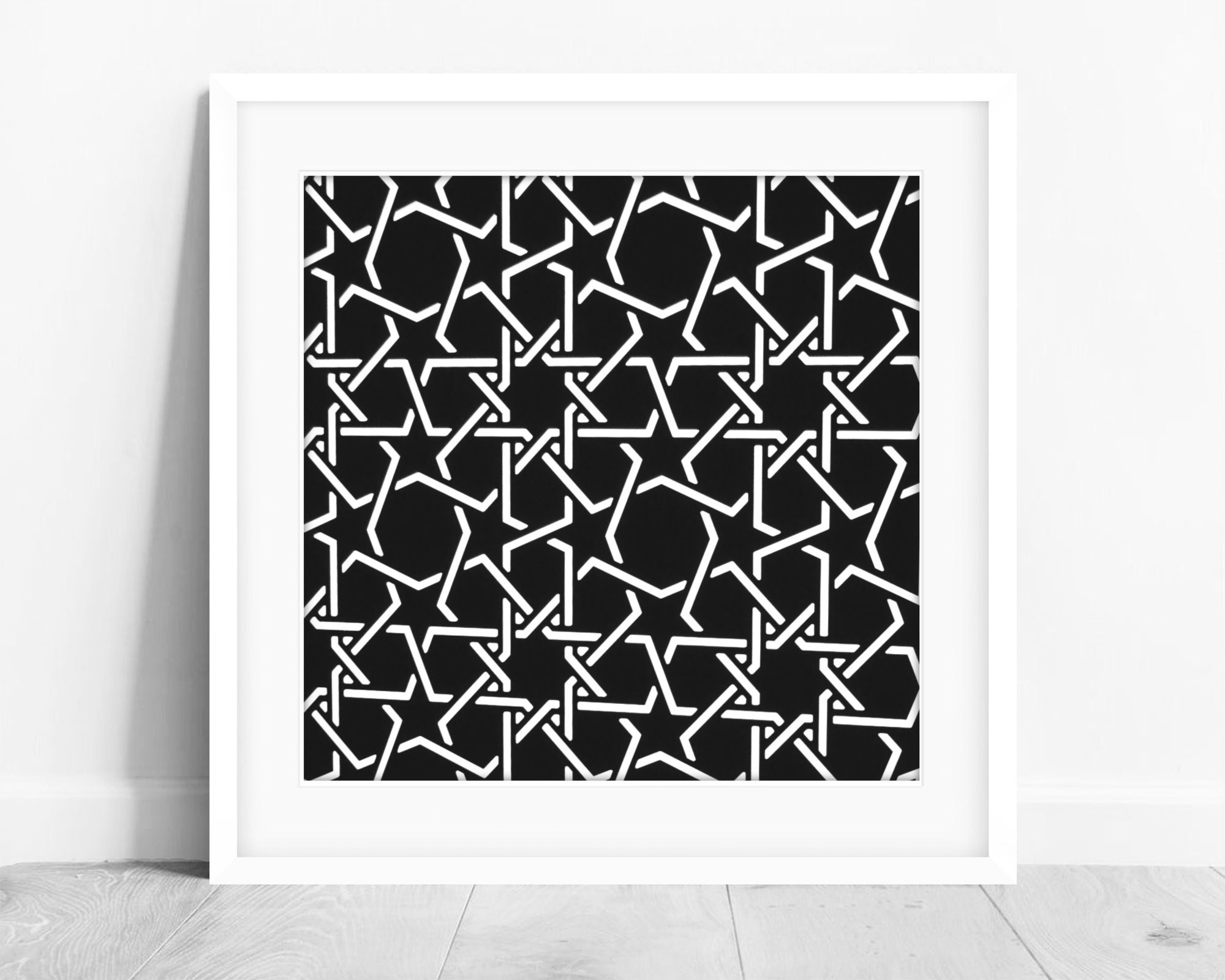 Islamic Art Print: Black and White Geometric Pattern, Doha Museum - Etsy