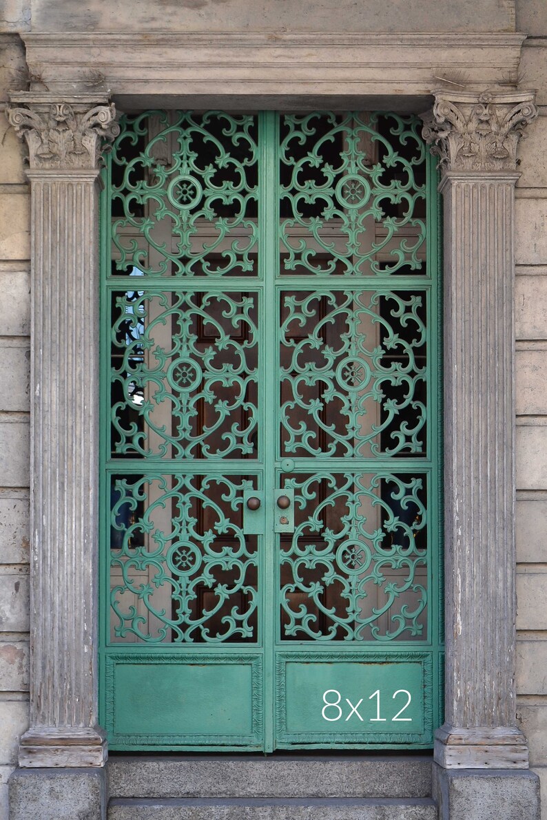 French Quarter door print, New Orleans photography, mint green door photo, Louisiana wall art 8x12 inches