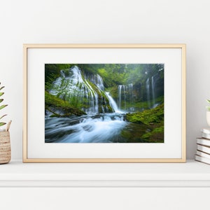 Washington Nature Photo, Pacific Northwest Waterfall Print, Panther Creek Falls, Columbia Gorge Photography, Large Forest Decor