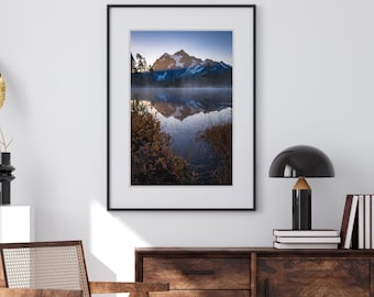 North Cascades Print, Pacific Northwest Art, Washington Landscape, Mount Shuksan Photography, Mountain Reflection Decor, Canvas and Metal