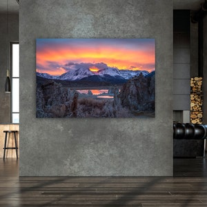 Mono Lake Red Sunset – Eastern Sierra Print – Highway 395 Wall Art – California Landscape Photo