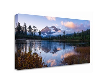 Washington Photography, Large Wall Art, Mount Shuksan Picture Lake Sunrise, North Cascades Pacific Northwest Photo Print, Landscape Nature