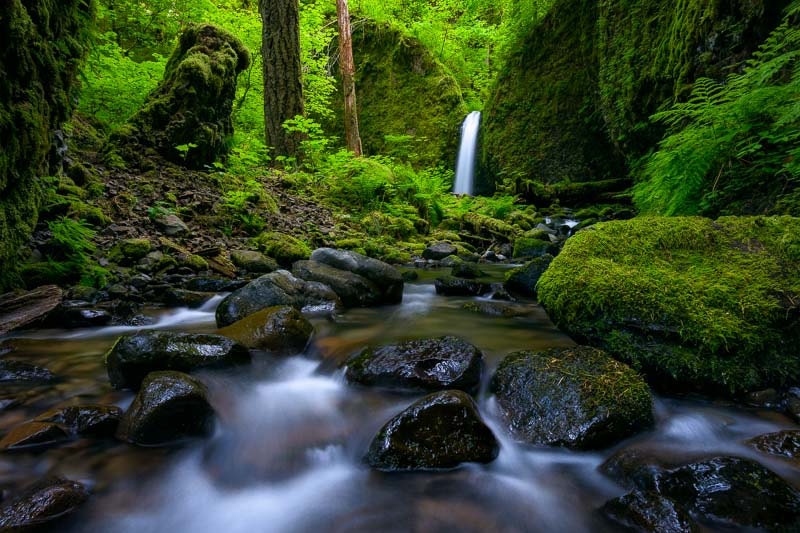 Mossy Grotto Falls Columbia River Gorge Oregon Photo Art Print Poster 18x12 inch