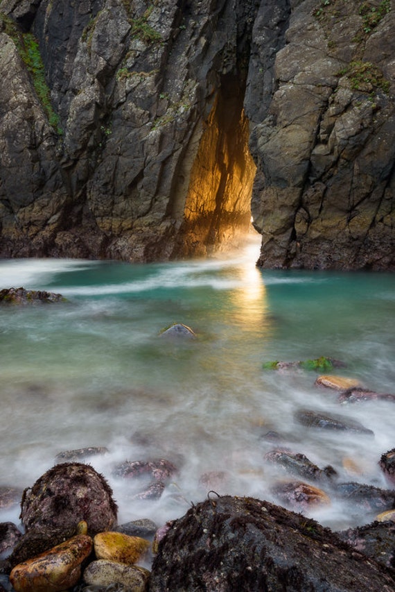 Arch Rock Sunset at Harris Beach Oregon Coast Photography PNW Wall Art Prints