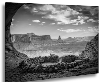 Moab Utah Print – Canyonlands National Park Art – Black and White Desert Landscape Photography – Photo on Paper, Canvas, Metal, Acrylic