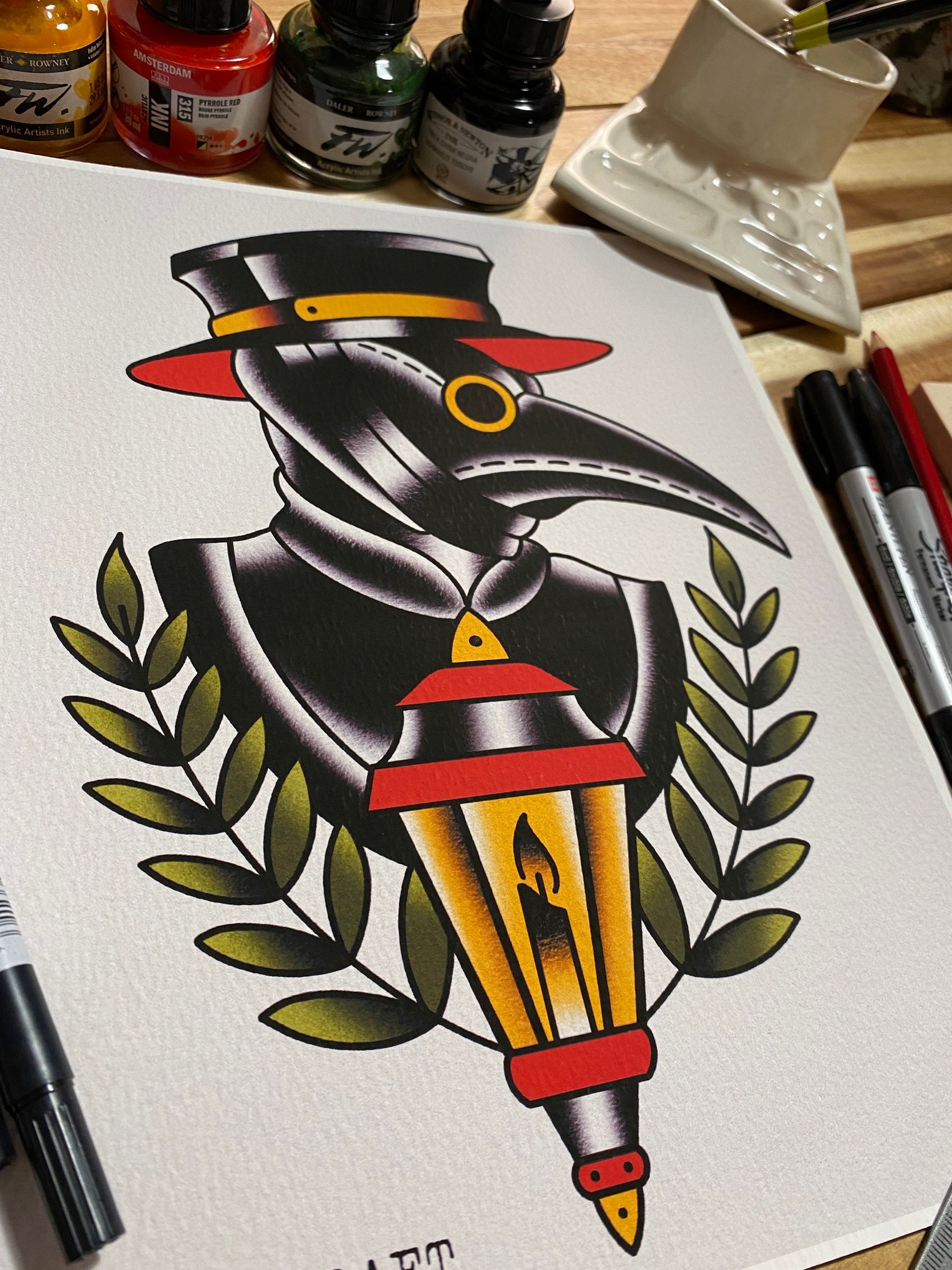 Plague Doctor Print Tattoo Art | Etsy