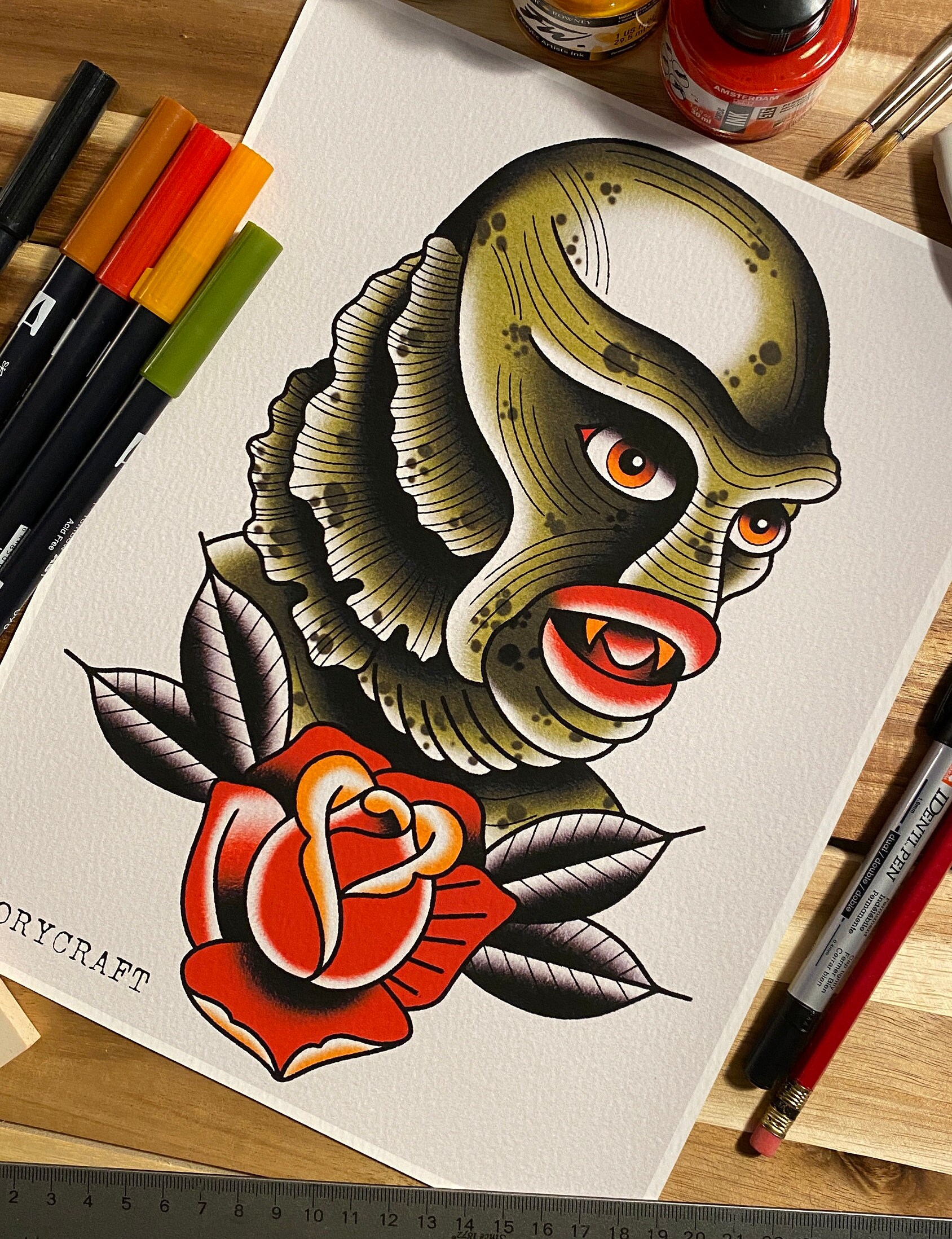Creature From The Black Lagoon Print Etsy