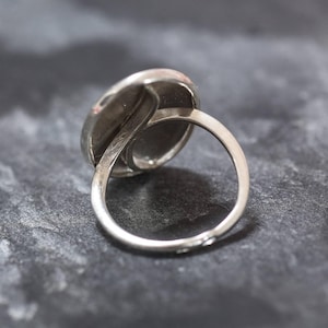 Oval Silver Ring, Solid Silver Ring, Statement Ring, Unique Silver Ring, Ellipse Ring, Interesting Ring, Sterling Silver Ring, Silver Ring image 9