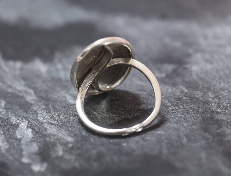 Oval Silver Ring, Solid Silver Ring, Statement Ring, Unique Silver Ring, Ellipse Ring, Interesting Ring, Sterling Silver Ring, Silver Ring image 9