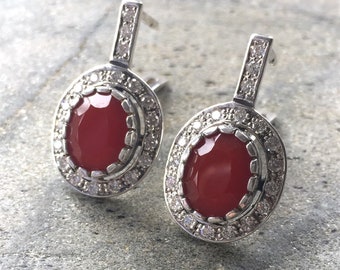 Red Agate Earrings, Carnelian Earrings, Natural Red Agate, August Birthstone, Vintage Earrings, August Earrings, Silver Earrings, Carnelian
