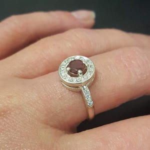Ruby Ring, Natural Ruby Ring, July Birthstone, Cluster Ring, Red Vintage Ring, Red Ruby Ring, Genuine Ruby Ring, July Ring, 925 Silver Ring image 2