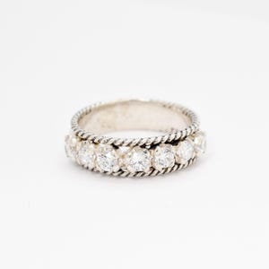 Half Eternity Ring, Diamond Ring, Created Diamond Ring, Promise Ring, Lab Diamond Ring, Vintag Rings, Eternity Band, Silver Ring, Diamond