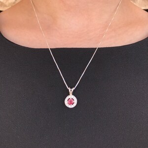 Ruby Pendant, Natural Ruby Pendant, Real Ruby, July Birthstone, Silver Pendant, Vintage Pendant, Red Pendant, Small Pendant, Dainty Pendant image 2