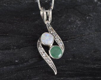 Two Stone Pendant - Etsy