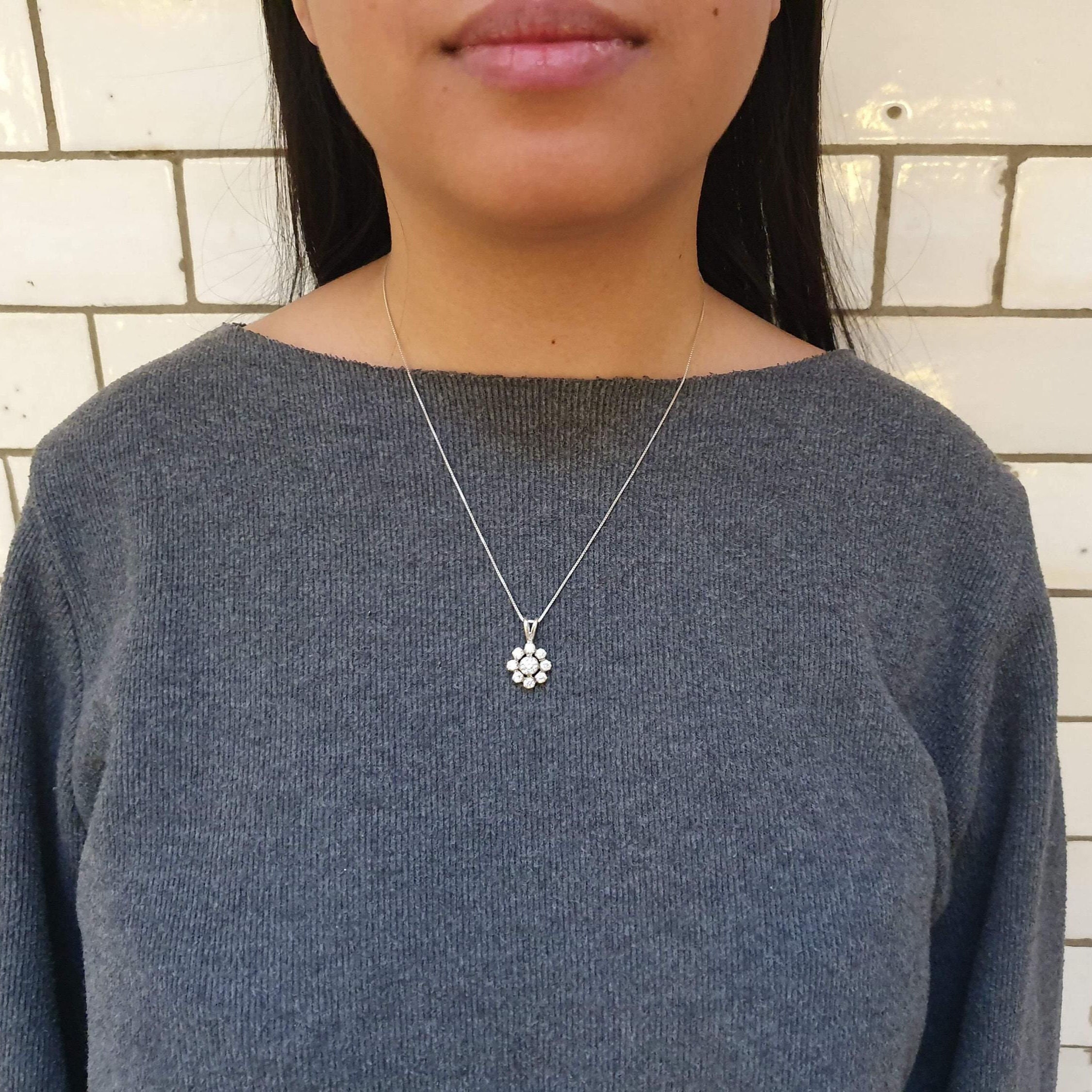 Pendentif Fleur Or Jaune 750 Diamant Ref. 44679
