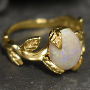 Gold Opal Ring, Opal Ring, Natural Opal, October Birthstone, Gold ...