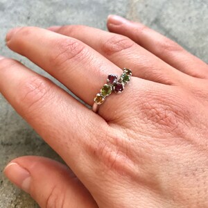 Tourmaline Ring, Healing Stones, October Birthstone, Vintage Rings, Mothers Birthstones, Natural Tourmaline, Solid Silver Ring, Tourmaline image 7