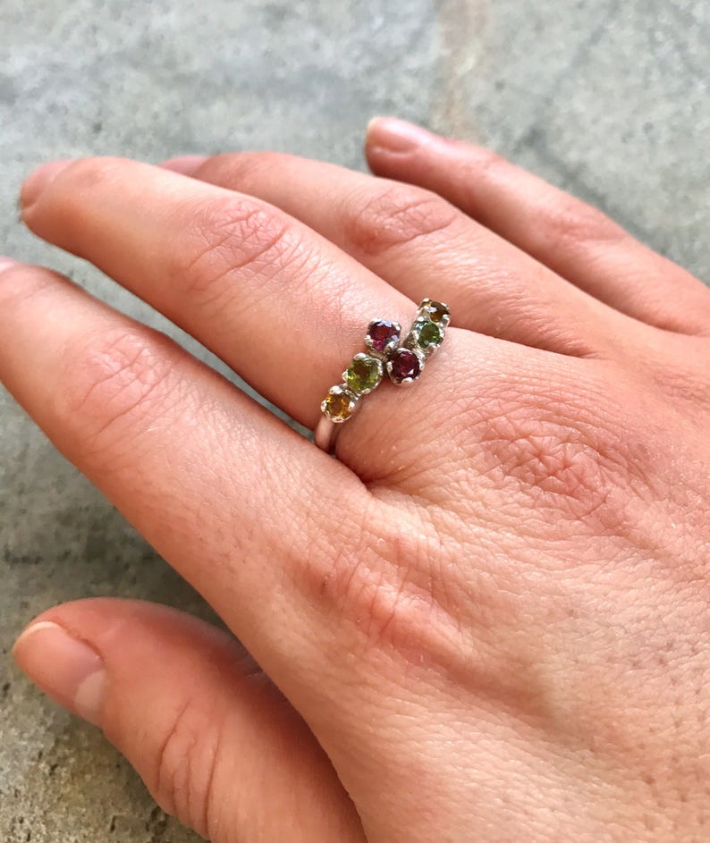 Tourmaline Ring, Healing Stones, October Birthstone, Vintage Rings, Mothers Birthstones, Natural Tourmaline, Solid Silver Ring, Tourmaline image 7